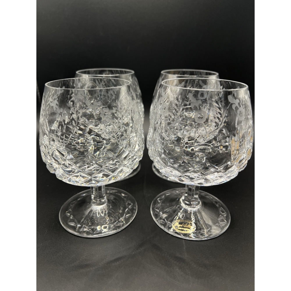 Set of 4 NOS Rogaska Royal Gallery GALLIA Crystal Brandy Snifter Glasses